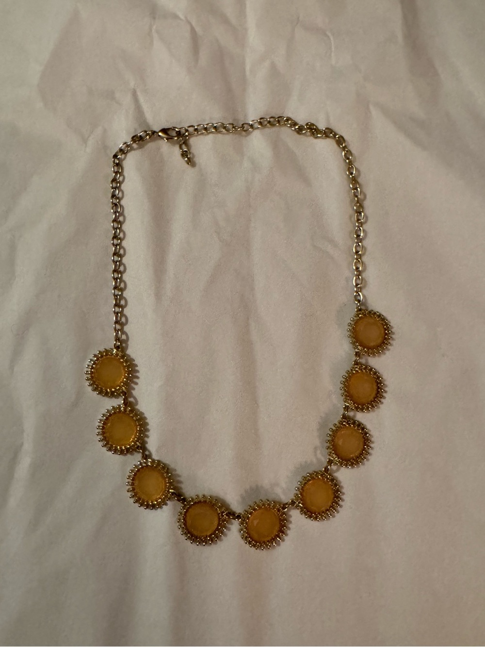 Gold-Tone Yellow Sunburst Pendant Necklace